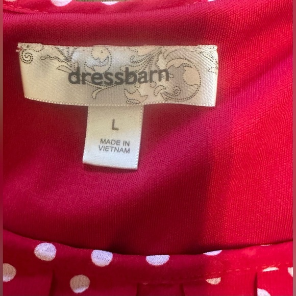 Dressbarn Red Top with White Polka Dots - Picture 5 of 8